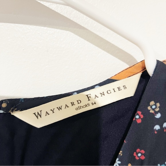 eShakti Wayward Fancies Fox Floral Print Crepe Banded Empire Dress size small/4 - Picture 5 of 8